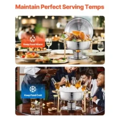 Chafing Dish Bufféset, 5 Qt 4-pack, Guld, Rostfritt stål
