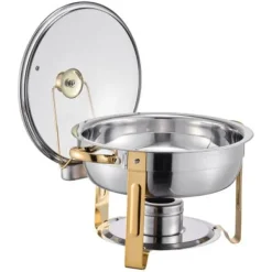 Chafing Dish Bufféset, 5 Qt 4-pack rostfritt stål, guld
