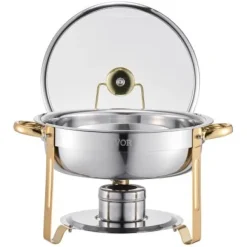 Chafing Dish Bufféset, 5 Qt 4-pack rostfritt stål, guld
