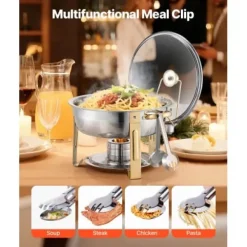Chafing Dish Bufféset, 5 Qt 4-pack rostfritt stål, guld