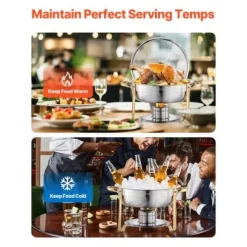 Chafing Dish Bufféset, 5 Qt 4-pack rostfritt stål, guld