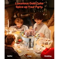 Chafing Dish Bufféset, 5 Qt 4-pack rostfritt stål, guld