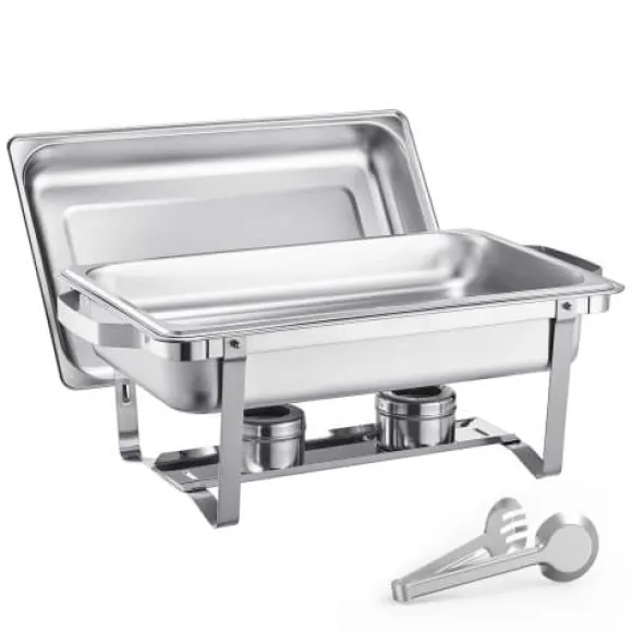 Chafing Dish Bufféset, 8 Qt 6-pack, Rostfritt Stål, Silver