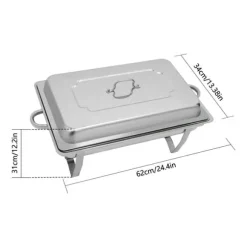 Chafing Dish - Buffévarmare - 9 L Kapacitet - Rostfritt Stål - Professionell - För Buffé & Catering - Svart