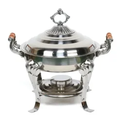 Chafing dish buffévarmare - Rund modell - 3 l - Rostfritt stål - Storlek S - Modern stil - Silver