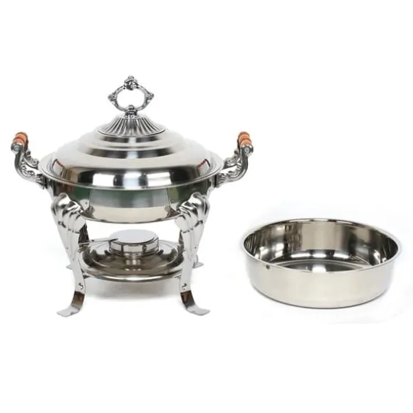 Chafing dish buffévarmare - Rund modell - 3 l - Rostfritt stål - Storlek S - Modern stil - Silver