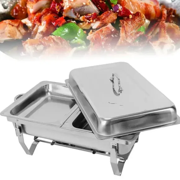 Chafing dish, buffévarmhållare, 7,5 L, rostfritt stål, professionellt set, silver