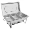 Chafing Dish buffévärmare, vit, 6/9 L, 3×3 L insatser, för storkök, catering & buffé