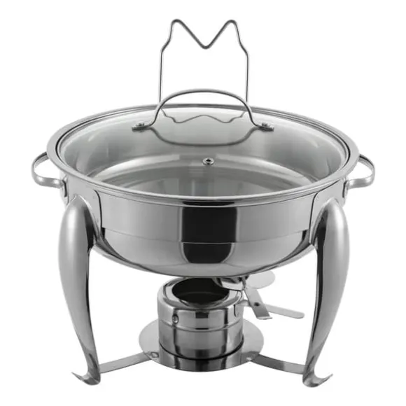 Chafing Dish, Hållbar Ram i Rostfritt Stål, Glaslagg, Stabil Uppvärmningslösning