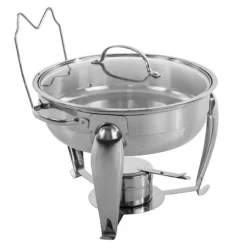 Chafing Dish, Hållbar Ram i Rostfritt Stål, Glaslagg, Stabil Uppvärmningslösning