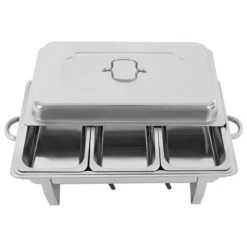 Chafing Dish, 3-kompartment, Justerbar Värme/Kylning,Silver