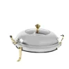 Chafing Dish, 3L Kapacitet, Idealisk för Catering,Silver-Guld