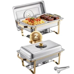 Chafing Dish, Rostfritt Stål, Halvstor Panna Kompatibel,2 pack