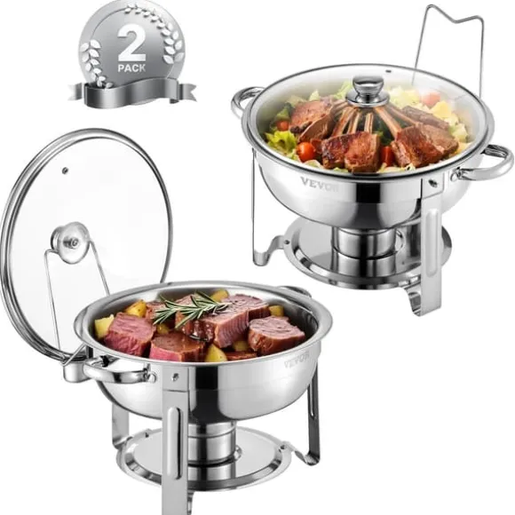 Chafing Dish, Rostfritt Stål, Inkluderar Glaslock,2 paket