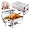 Chafing Dish, Rostfritt Stål, 8 Quart Kapacitet,rosaguld