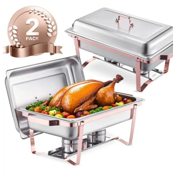 Chafing Dish, Rostfritt Stål, 8 Quart Kapacitet,rosaguld