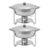 Chafing Dish Set, Rostfritt Stål, Modern Minimalistisk Design,2st Silver