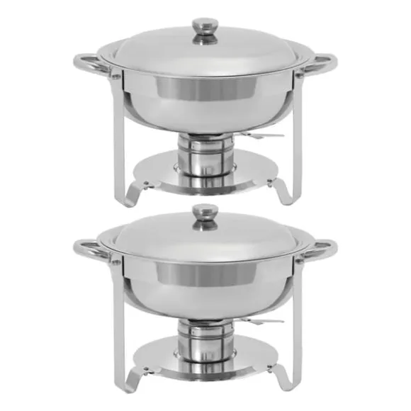 Chafing Dish Set, Rostfritt Stål, Modern Minimalistisk Design,2st Silver