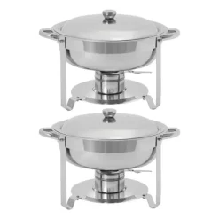 Chafing Dish Set, Rostfritt Stål, Modern Minimalistisk Design,2st Silver