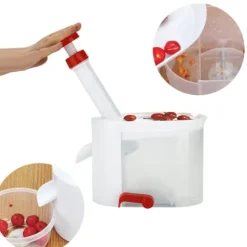 Cherry Pitter - Bärbar fruktpryl för att ta bort frön, med behållare, perfekt för hem och resor