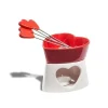 Chokladfondue-maskin - C Deco - Röd hjärta - 4 gafflar - Keramik - För vuxna