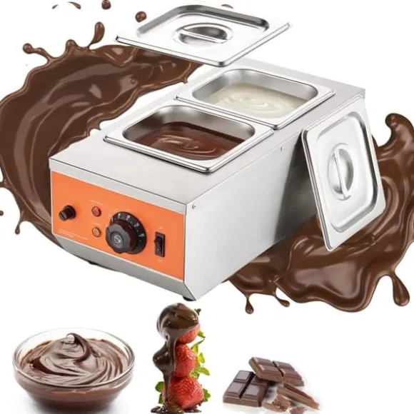 Chokladtempereringsmaskin, 9 pund, 2 tankar, smältdegel för perfekt chokladbearbetning.