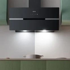 CIARRA Fläktkåpa 90cm A+++ 650m3/h Booster 4 hastigheter Touchknapp Köksfläkt Svart