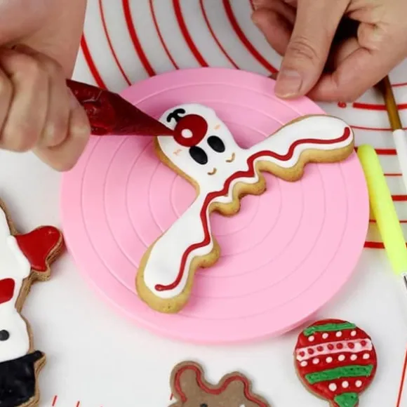 14 cm diameter sömlös DIY-tårtskiva, roterande plattform för dessertdekoration, säker att använda, lätt att städa