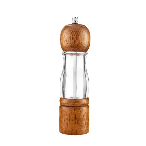 20,5 cm Retro Trä Manuell Justerbar Kvarn för Peppar, Salt, Kryddor - Kaffefärgad