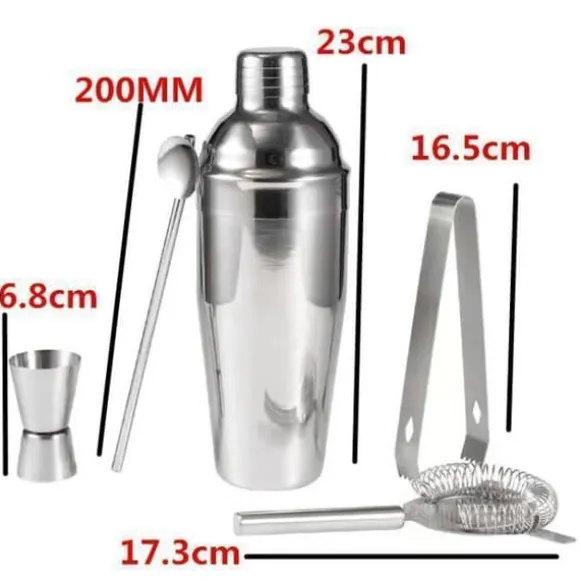 Cocktail Shaker Set, 5 delar professionell cocktail Shaker Kit, 750 ml rostfritt stål Cocktail Shaker Kit