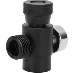 CO2-flaskpåfyllningsadapterkontakt CGA320 // TR21-4 ASA 3000psi tryckmätare svart