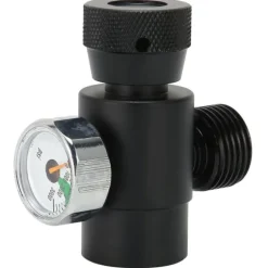 CO2-flaskpåfyllningsadapterkontakt CGA320 // TR21-4 ASA 3000psi tryckmätare svart