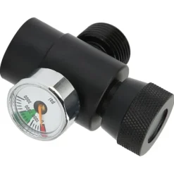 CO2-flaskpåfyllningsadapterkontakt CGA320 // TR21-4 ASA 3000psi tryckmätare svart