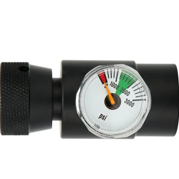 CO2-flaskpåfyllningsadapterkontakt CGA320 // TR21-4 ASA 3000psi tryckmätare svart