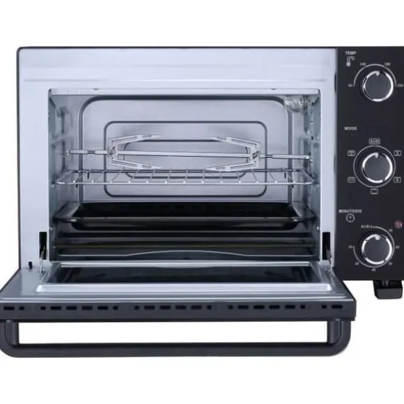 CONTINENTAL EDISON CEMF28B2 - Elektrisk miniugn 28L svart - 1500W - Rotisserie, Naturlig konvektion