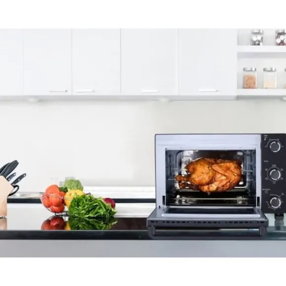 CONTINENTAL EDISON CEMF35B4 - Elektrisk miniugn 35L svart - 1500W - Rotisserie, Naturlig konvektion