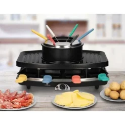 Continental Edison FD12881 Raclette och Fondue 8 personer - Svart