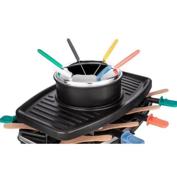 Continental Edison FD12881 Raclette och Fondue 8 personer - Svart