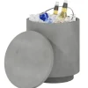 Cool Bar sidobord med avtagbar topp, 10 L dryckeskylare, bistrobord för fest/camping, ljusgrå
