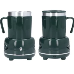 Cooler Warmer Cup Snabbkylning Uppvärmning Enkel kontroll Böjt handtag Halkskyddade kuddar Kaffevärmare för kaffebjörn Flaska Grön