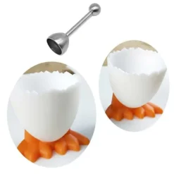 Coquetier - Saijer - Set med 6 ägghalvor - Äggskärare ingår - Diskmaskinvänlig - Kreativ design