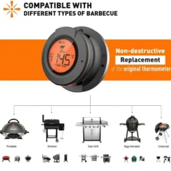 0-380°C smart Bluetooth matlagningstermometer med 2 sonder, grilltermometer med app-kontroll, avtagbar design