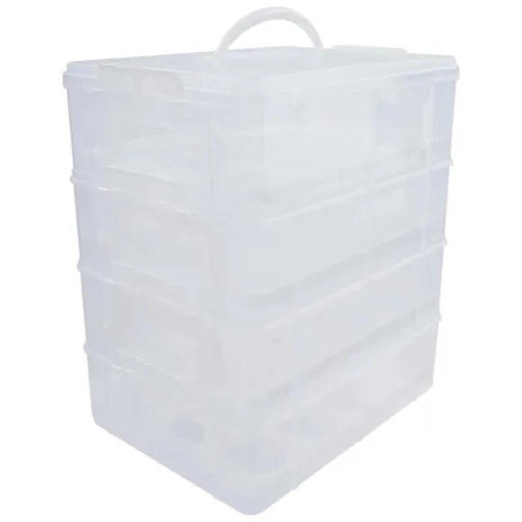 Cupcakebärare, 4 nivåer, ergonomisk design,svart