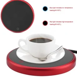 Cup Warmer Pad - Håll din dryck varm på skrivbordet (röd, UK-kontakt)