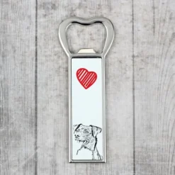Dansk-svensk lanthund - flasköppnare med hund, personlig kylöppnare, unik present till en man från Art-Dog