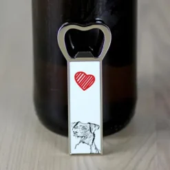 Dansk-svensk lanthund - flasköppnare med hund, personlig kylöppnare, unik present till en man från Art-Dog