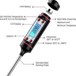 Digital Kökstermometer för Mat, BBQ & Vätskor Stektermometer