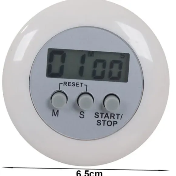 Digital Kökstimer med LCD Display och Magnet Vit