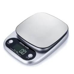 Digital köksvåg 5 kg/0,1 g med LCD-skärm, rostfri stålplattform och tarafunktion för exakt matlagning