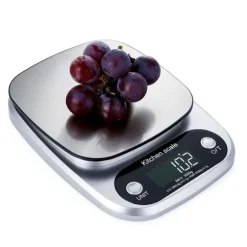 Digital köksvåg 5 kg/0,1 g med LCD-skärm, rostfri stålplattform och tarafunktion för exakt matlagning